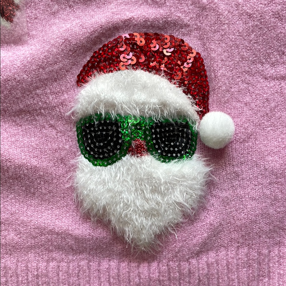 NEW Target 33 Degrees Pink Santa Print Christmas Festive Cardigan Sweater - Picture 11 of 16
